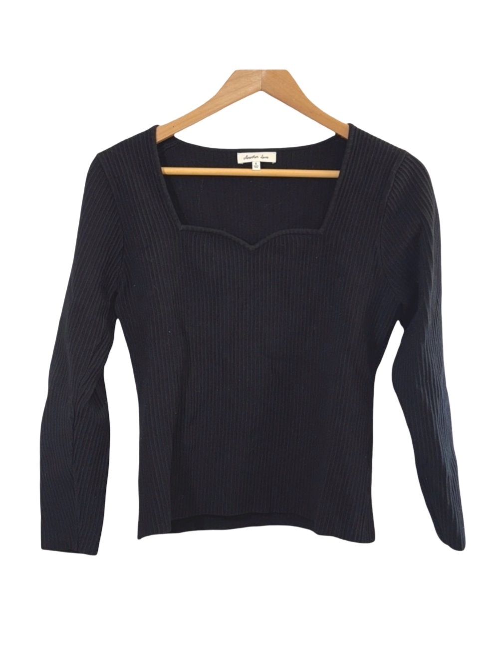 Another Love Black Fitted Long Sleeve Blouse